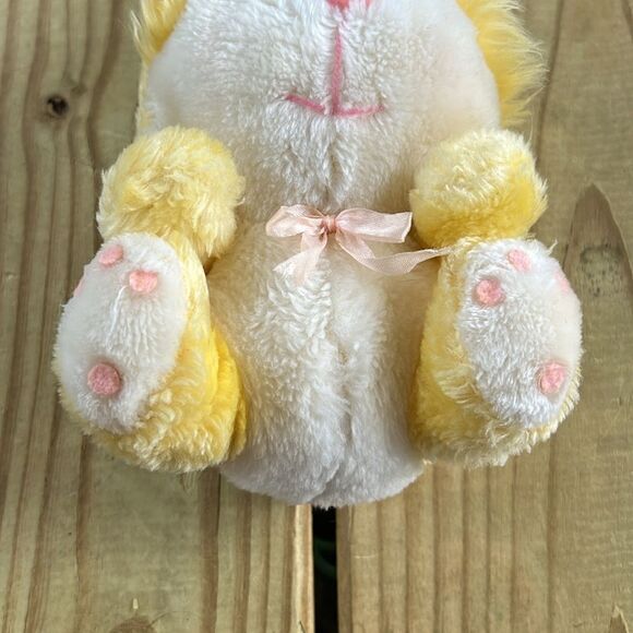 Yellow White Sleepy Bunny Rabbit Plush 11” Stuffed Animal - Picture 4 of 7